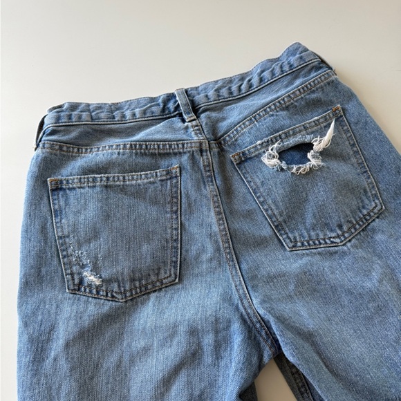 Free People-We the Free-High Rise-Distressed-Button Fly-Jeans-Denim-Crop-Sz 28 - Picture 5 of 9